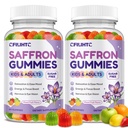 Saffron Gummies for Kids & Adults, 20-in-1 Saffron Supplements with 88.5mg Saffron Extract, B6, B12, C, D3, Magnesium for Calm, Focus, Nerve, Sugar Free, Vegan, Non-GMO, Mixed Fruit Flavor, 120 Counts