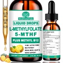 Methylfolate Supplement for Adult & Kids, L Methyl Folate 15mg Plus Methyl B12 B6 B2 Multivitamin, Metabolically Active 5-MTHF Form for Mood Homocysteine Methylation Cognition Energy Nerve Health*