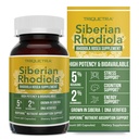 Max Strength Siberian Rhodiola®: Rhodiola Rosea 5% Rosavins, 2% Salidroside & BioPerine® für verbesserte Absorption – unterstützt Stress, Energie & Fokus* – Grown in Sibirien, DNA Verified (60 Kapseln)