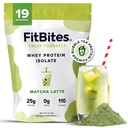 100% Whey Isolate Protein Powder (Matcha Latte), 5.9g BCAAs, Gluten Free, Zero Sugar, Fast Absorbing, Easy Digesting