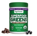Spüren Sie Great Organic Superfood Greens Powder - Kakao Schokolade | Obst & Gemüse-Ergänzung | Über 20 Grüne, Früchte & Gemüse, Fiber, Probiotics & Verdauungsenzyme | 30 Servietten