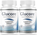 (2 Pack) Glucore Capsules - GluCore Support Health Advanced Formula Premium Pills All Natural Ingredients Maximum Strength, Daily Vitamins for Overall Health & Wellness, 120 Capsules for 2 Months