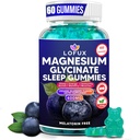 Lofux Magnesium Glycinate Gummies 400mg, Sugar Free Magnesium Gummies for Adults Women, Men, Chewable Supplement Gummy with L-Threonate, Vitamin D, B6, CoQ10 - for Calm, Sleep, Body Relaxation, 60 Ct