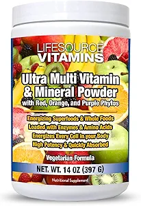 LifeSource Vitamine Ultra Multi Vitamin & Mineral Pulver w/Phytos Reds Phyto Purples und Phyto Orangen - 30 Tage Versorgung