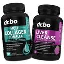 Multi Collagen Peptides & Liver Cleanse - Type I, II, III, V, & X Multi Collagen Peptides for Skin, Hair & Nails - Liver Cleanse Detox Support Supplement, Natural Milk Thistle Dandelion Supplements