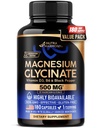 Magnesium Glycinate 500 mg - Chelated Supplement - High Absorption Form of Magnesium - Support for Sleep, Muscle & Heart Health - for Women & Men - Lab Tested & Non-GMO - 180 Capsules