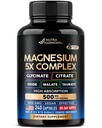 Magnesium Supplement - 5 in 1 Complex | Glycinate | Citrate | Malate | Taurate | Oxide - for Women & Men - Stress, Muscle & Heart Support - Lab Tested - Vegan, Natural, Non-GMO - 240 Capsules