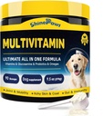 Hunde-Vitamine, Hunde-Multivitamin-Pulver, mit Probiotika, Glucosamin, Omega 3, unterstützen Gut, Gelenk & Mobilität, Itch Skin & Coat, Mineralien & Antioxidans für Immungesundheit, Täglich essentielle Hunde-Ergänzungen