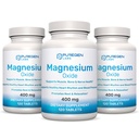 Magnesium 400mg [hohe Potenz] Ergänzung – Magnesiumoxid für Immununterstützung, Muskelrückgewinnung, Leg Cramps, Entspannung - 3 Pack | Gesamt 360 Count