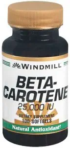 Spezialpaket von 5 Windmühle BETA Carotene SOFGEL 25000 100SG