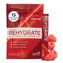 AdvoCare Rehydrate - Electrolyte Drink Mix - Includes Magnesium, Sodium, Potassium & Calcium - Antioxidant & Amino Acid Fortified - Hydration & Recovery - Red Raspberry, 15 Stick Packs (6.3 oz)