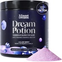 SweetDreams Dream Potion Sleep Support Blend mit Magnesium Glycinate, Glycine, L-Theanin & Kamille - Sugar Free Blueberry Flavor (30 Servietten)