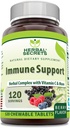 Herbal Secrets Immununterstützung mit Vitamin C & Elderberry | Berry Flavor Chewable Tablets | 120 Count | Non-GMO | Glute-Free | Made in USA