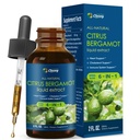 Citrus Bergamot Supplement for High Cholesterol, 6-in-1 Heart Support Liquid Drops with Red Yeast Rice, CoQ10, Grape Seed Extract for Immune Support & Daily Wellness, 2oz