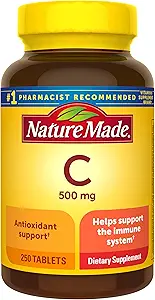 Nature Made Vitamin C, 500 mg (250 Caplets) Paket kann variieren