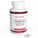 HealFast Physician Formulated Probiotic Supplement - 40 Billion CFU - Live Prebiotics and Probiotics for Men and Women - Probiotics for Gut Health - Non-GMO and Vegan - 30 Day Supply