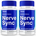 (2 Pack) Nerve Sync Capsules, NerveSync Pills for Neuropathy Brain Health Support Supplement with Premium Blend Vitamins, Nerve Health Function All Natural Maximum Strength Wellness Reviews (120 Ct)