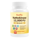 Nattokinase Supplement 12000FU -Organic nattokinase 600mg for Circulatory Wellness,Premium Heart Health Support - Vegan & Gluten Free- 60 Capsules