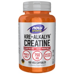 NOW Foods Sports Nutrition, Kre-Alkalyn Creatine 750 mg, Mass Building*/Energy Production*, 120 Veg Kapseln
