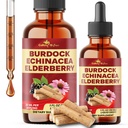 17in1 Burdock Root Liquid Drops with Elderberry, Milk Thistle, Dandelion, Astragalus, Sea Moss, Spirulina, Chlorella, Lemon Balm & More to support immune & mood balance - 30 Days Supply - 1FL Oz