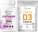 Micro Ingredients Multi Collagen Pillen & Vitamin D3 5.000 IU Bundle Pack | Grass-Fed Collagen Peptides | Vitamin D als Cholecalciferol