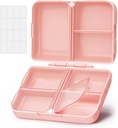 AUVON Daily Pill Organizer Passend zu Ihrem Geldbeutel oder Tasche, kompakte Reise-Pille-Box-Gehäuse mit schlankem Falten Design und Long-Lasting Hinges halten Vitamin, Fischöl, Ergänzung oder Schmuck(Pink)