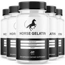 (5 Pack) Horse Gelatin Capsules,Official HorseGelatin Pills for Men with All Natural Ingredients,Maximum Strength Supplement with Premium Vitamins Supporting Optimal Wellness and Health (300 Capsules)