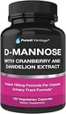 D Mannose Kapseln mit 600mg D-Mannose Pulver pro Cap - mit hinzugefügt Cranberry und Dandelion Extrakt zu Hilfe in Blase, Urinary Tract und UTI Unterstützung - 120 Veggie Caps