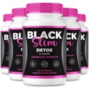(5 Pack) BlackSlim Detox Capsules, Pure Plant-Based Cleanse Formula | Premium Support for Energy, Shape, Body Balance & Active Fitness | Natural Easy-to-Take Pills, 150 Day Supply (300 Capsules)