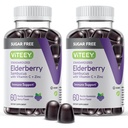 VITEEY Sambucus Elderberry Gummies für Erwachsene & Teens + Zink & Vitamin C - Zuckerfrei - Immununterstützung & Booster Kräuterergänzung - Vegan, Glutenfrei, Gelatin frei, GMO frei, Chewable Berry Flavored