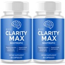 (2 Pack) Clarity Max Capsules, Official ClarityMax Pills with All Natural Ingredients, Clarity Max Advanced Brain Health & Wellness Support Formula with Premium Vitamins for Women & Men (120 Capsules)