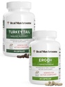 Real Mushrooms Ergothioneine (60ct) and Turkey Tail (90ct) Bundle with Shiitake and Oyster Mushroom Extracts - Longevity and Immunity with Highest Levels of Beta-Glucans - Vegan, Gluten Free, Non-GMO