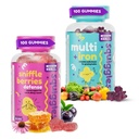 Squiggles Sniffle Berries (100 Count) + Multivitamin Iron Gummies (100 Count) - Low Sugar Gummy Vitamins with Iron Supplements for Kids & Kids - Bundle