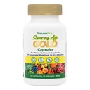 NaturesPlus Quelle des Lebens Gold Multivitamin - 90 Vegetarische Kapseln - mit Vitaminen D3, B12, K2 & Mehr als 120 Ganze Lebensmittel - Blut, Knochen & Immununterstützung - Glutenfrei - 10 Servierungen