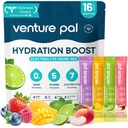 Venture Pal Sugar Free Electrolyte Powder Packets - Liquid Daily IV Hydration Packets | Elektrolyte Getränk Mix mit 5 Vitaminen & 7 Elektrolyten | Keto Friendly | Non-GMO | Certified Vegan | 16 Sticks