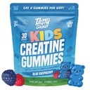 TASTY GAINS Kids & Teen Creatine Gummies with Vitamin B12 for Growth Support, Easy Chew Daily Supplement, Gummy Vitamins for Kids and Teens, Ages 5+ (Blue Raspberry Flavor, 60 Count)