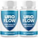 (2 Pack) URO Flow Capsules, UroFlow Pills for Men with All Natural Ingredients, Advanced Formula Men's Health and Wellness Pill, Maximum Strength Multivitamin Formula Supplement (120 Capsules)