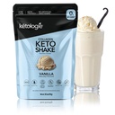 Keto Collagen Shake - with Coconut Oil, Prebiotics, Grass Fed Hydrolyzed Collagen Peptides Type I & III, Low Carb, Gluten Free - Vanilla