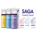 SAGA Functional Shot Variety Pack | Organic Nootropic Drink with Mushrooms, Yerba Mate, CoQ10, Kava, & Valerian Root, Alpha GPC, Melatonin | Energy, Relaxation, Sleep | 2oz Plant-Based Shots (6-Pack)