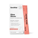 Serovital Glow Sticks Sugar-Free Powder Drink Mix mit Hyaluronsäure Ceramide Elektrolyte für Haut Hydration in 14 Tagen Sun-Kissed Citrus Flavor 28 Packungen
