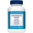 Die Vitamin Shoppe Magnesiumoxid 400mg – Ätherische tägliche Mineralformel zur Unterstützung der Energieproduktion, der Muskelentspannung, der Knochengesundheit und der Förderung der Verdauungsregelmäßigkeit (200 Kapseln)