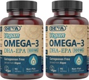 DEVA Vegan DHA-EPA Nahrungsergänzungsmittel, Non-Fish Abgeleitet von Algae, 300 mg Potency, 90 Vegetarische Softgele - Paket von 2