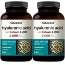 NatureBell 2 Pack Hyaluronsäure Ergänzungen 2.000 mg | 480 Gesamtkapseln, mit MSM & Hydrolyzed Bovine Collagen – 3 in 1 Unterstützung für Haut Hydration, Gelenkschmierung, Haar und Augengesundheit