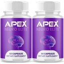 (2 Pack) Apex Neuro Elite Capsules, Apex Neuro Elite Brain Support Pills with Natural Ingredients, Advanced Formula ApexNeuro Maximum Strength Health & Wellness Vitamin for Women & Men (120 Capsules)
