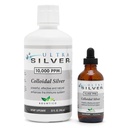 Ultra Silver® Colloidal Silver | 10.000 PPM, 32 Oz (946mL) | Mineralische Beilage | True Colloidal Silver - 4 oz Dropper Bottle (Empty) Included for Dispensing!