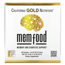 California Gold Nutrition MEM Food, Memory & Cognitive Support mit MEM Blend, L-Serine, Bio Lion's Mane und Blueberry Juice Powder, 60 Packets, 0.3 oz (8.5 g) Jede