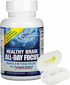 Ernährung Gesundes Gehirn All Day Focus Dimer Extrakt Ergänzung 50 Tabletten mit Pille Fall