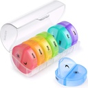 Sukuos Large Weekly Pill Organizer 2 Mal pro Tag, Tägliche Pille Box 7 Tage leicht mit Doppelschutz, AM PM Pillen Fall für Medizin/Vitamin/Fish Oil/Supplements (Clear)