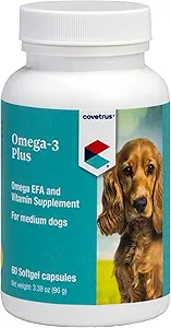 Omega-3 und Vitamin Supplement Softgel Kapseln Medium Hund, 31-60 lbs 60 ct