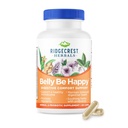 Ridgecrest Herbals Belly Be Happy, Daily Digestive Support and Gut Health with Ginger, Peppermint, and Slippery Elm with 4 Billion CFUs, Probiotic Supplement (60 Caps, 30 Serv)